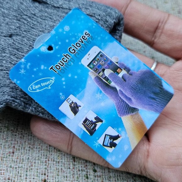 lot of 3 Gloves Women Gloves Touch Screen Gloves Soft Gray Gloves New - Picture 4 of 10